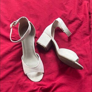 Women's nude 3inch chunky heel